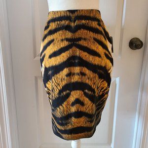 Tiger print skirt.